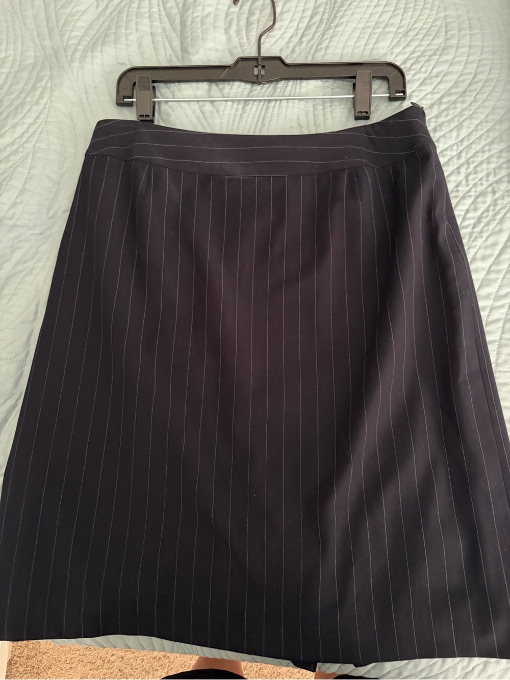 Casual Corner Vintage Dark Navy Pinstripe Pencil Skirt Size 10